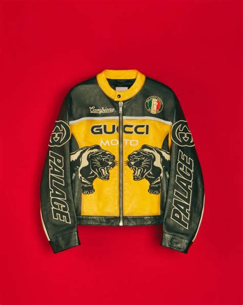 palace x gucci leather jacket|Gucci X palace.